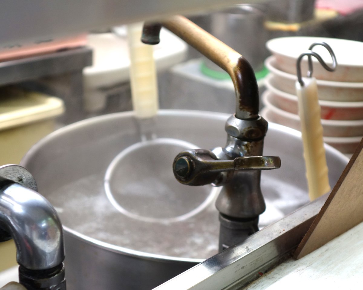 年季の入ったそば湯がき器